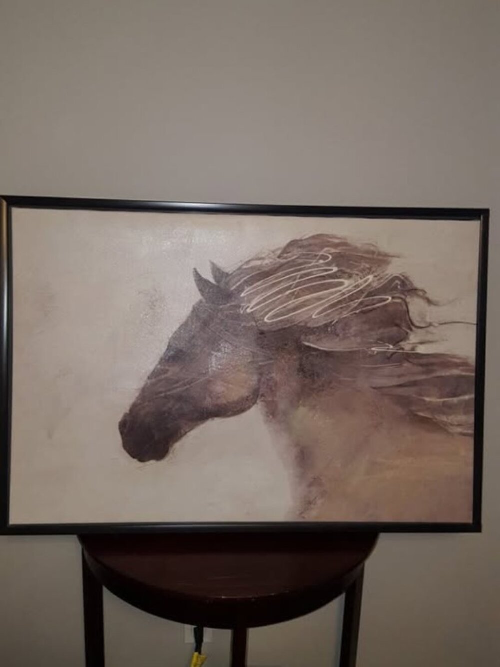 beautiful horse wall hanging in frame